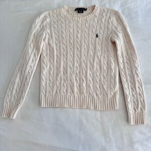 Ralph Lauren Women's Cream Cable Knit Sweater